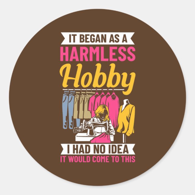 Sticker Rond Quote de citation couture Fabric Vendeur (Devant)