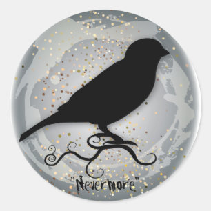 Sticker Rond Quoth Raven