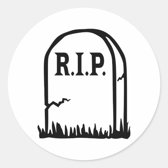 Sticker Rond R.I.P. - Gravestone (Devant)