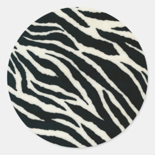 Sticker Rond RAB Rockabilly Impression Zèbre Noir & Blanc