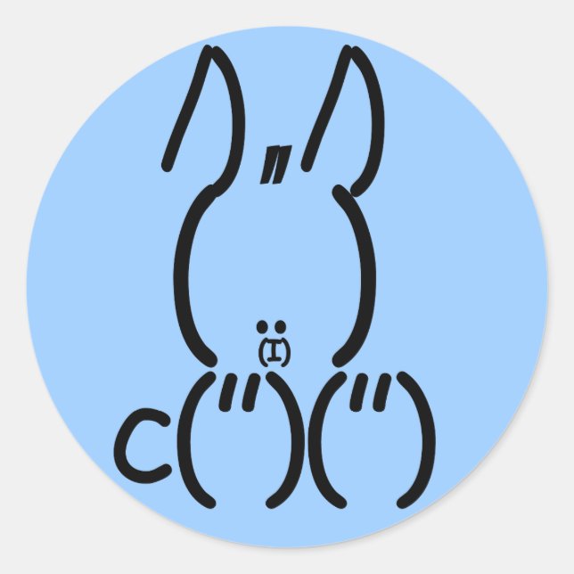 Sticker Rond Rabbit ASCII (Devant)