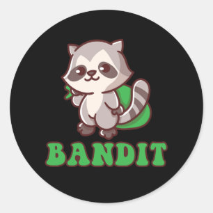 Sticker Rond Raccoon Bandit Trash Hunter Forêt animal cadeau