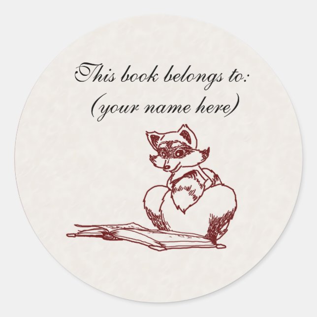 Sticker Rond Raccoon lecture (Devant)