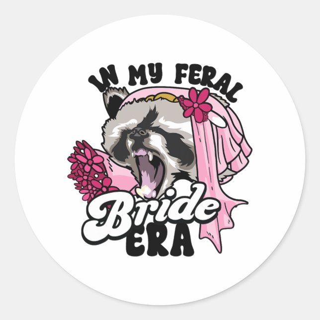 Sticker Rond Raccoon Mème Dans Mon Époque Feral Bride Era Bache (Devant)