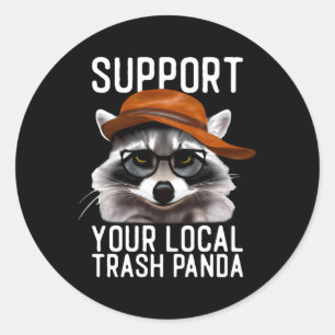 Sticker Rond Raccoon Raccoon Trash Panda