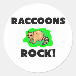 Sticker Rond Raccoons Rock
