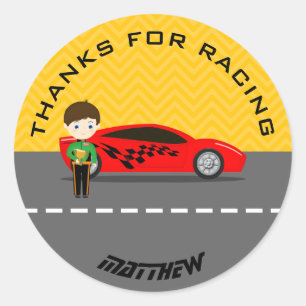 Sticker Rond Race Car