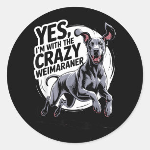 Sticker Rond Race de chien de compagnie drôle et mignon avec le