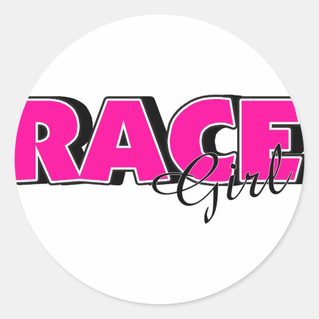 Sticker Rond Race Girl (Devant)