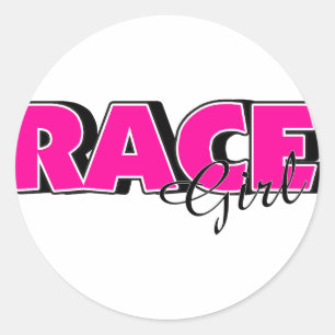 Sticker Rond Race Girl