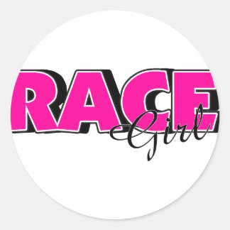 Sticker Rond Race Girl