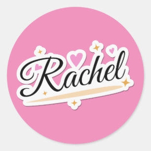 Sticker Rond Rachel nom joli design