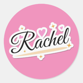 Sticker Rond Rachel nom joli design