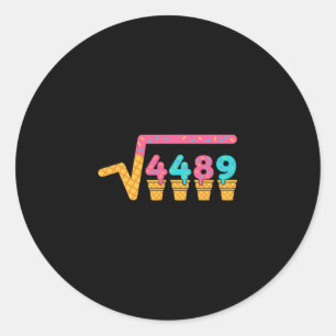 Sticker Rond Racine Carrée De 4489 Glace Crème Drip Meme Argot 
