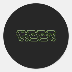 Sticker Rond Racine Linux Ascii Hacker