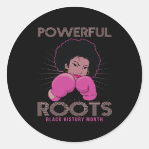 Sticker Rond Racines Black History Mois J'Aime Mes Racines