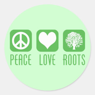 STICKER ROND RACINES D'AMOUR DE PAIX