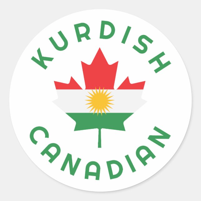 Sticker Rond Racines kurdes canadiennes (Devant)
