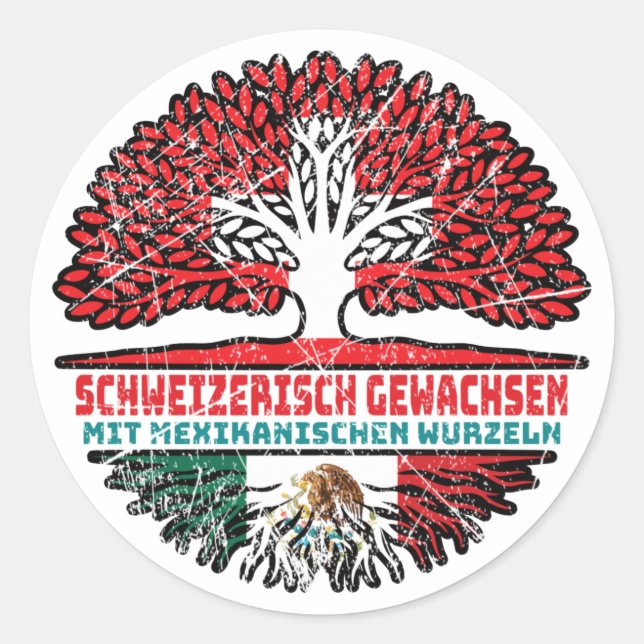 Sticker Rond Racines mexicaines d'arbre suisse (Devant)