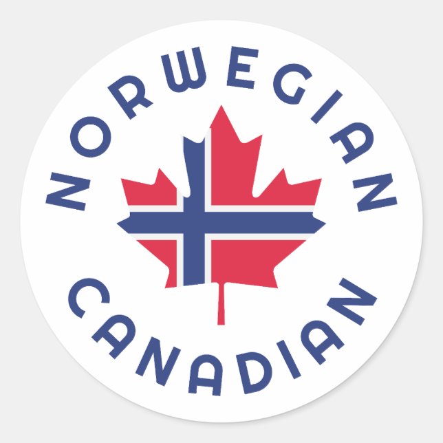 Sticker Rond Racines norvégiennes canadiennes (Devant)