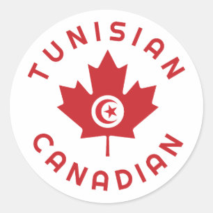 Sticker Rond Racines tunisiennes canadiennes