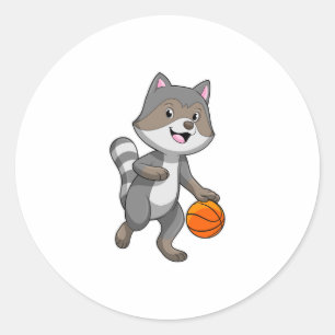 Sticker Rond Racon comme joueur de basket-ball avec basket-ball