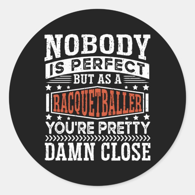 Sticker Rond Racquetball Player Racquetball (Devant)