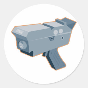 Sticker Rond radar de caméra de vitesse mobile rétro