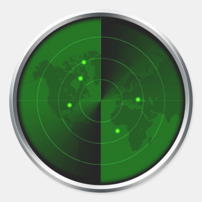 Sticker Rond radar de l'armée vintage (Devant)