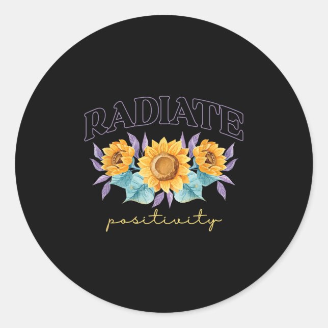 Sticker Rond Radiate Sitivity _ Flowers _ Motivation Kindness  (Devant)
