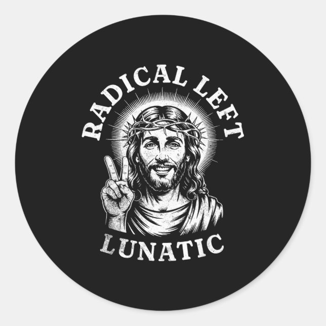 Sticker Rond Radical Left Lunatic Jesus  (Devant)