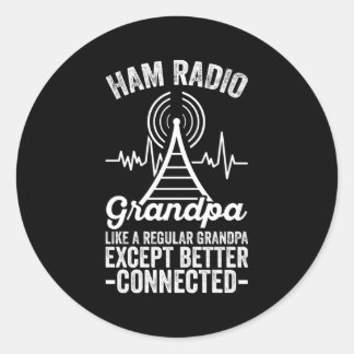 Sticker Rond Radio amateur Ham Radio Grand-père Meilleur Connec