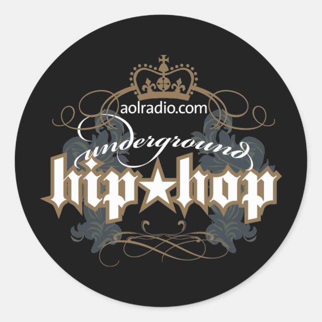 Sticker Rond Radio AOL - Hip-Hop souterrain (Devant)
