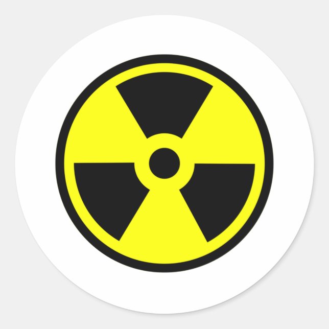 Sticker Rond Radioactive Yellow And Black Symbol (Devant)