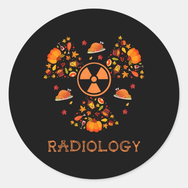 Sticker Rond Radiologie automne Tee Thanksgiving Radiologue Xra (Devant)