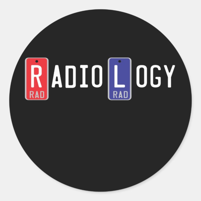 Sticker Rond Radiologie Marqueurs DEL de droite gauche (Devant)