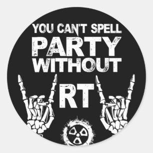 Sticker Rond Radiologie On ne peut pas épeler la fête sans RT