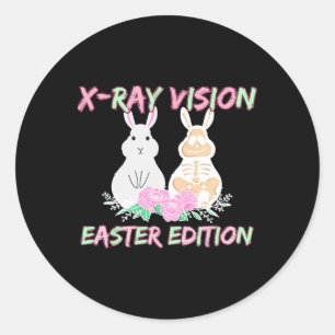 Sticker Rond Radiologie Tech Xray Vision Eédition Pâques Bunny 