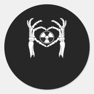 Sticker Rond Radiologie X-Ray Tech Coeur en forme de squelette 
