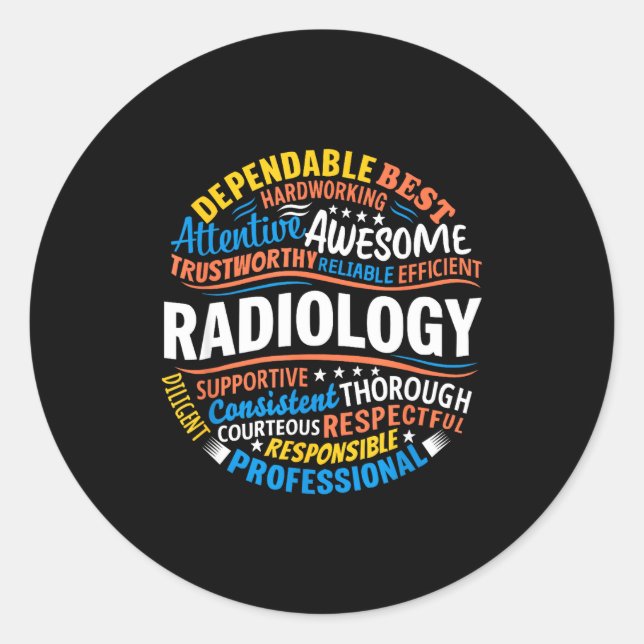 Sticker Rond Radiology Funny Rad Tech Week Appreciation Radiolo (Devant)