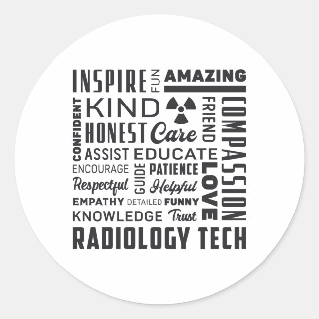 Sticker Rond Radiology Tech Technologist Rad Tech X-Ray Tech (Devant)