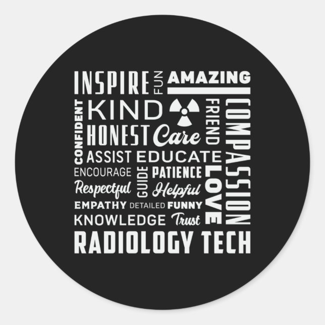 Sticker Rond Radiology Tech Technologist Rad Tech X-Ray Techs (Devant)