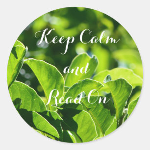 Sticker Rond Rafraîchir les feuilles verts garder le calme et l