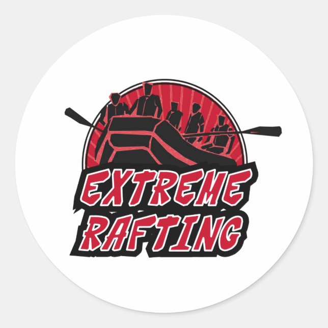 Sticker Rond Rafting extrême (Devant)