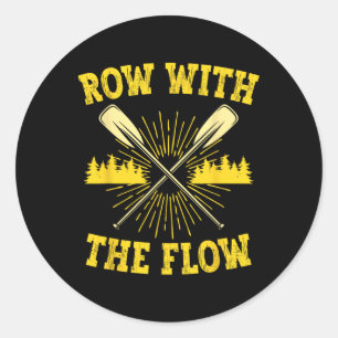 Sticker Rond Rafting Ligne D'Ailleurs D'Eau Blanche Avec Flux