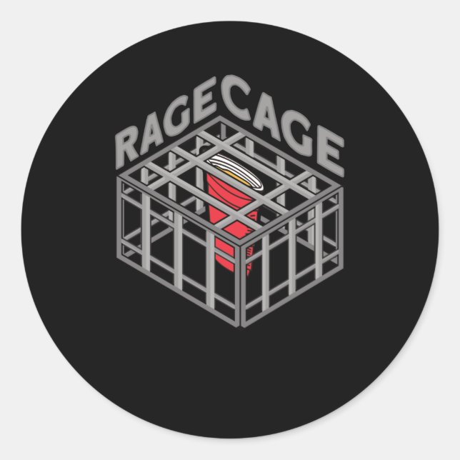 Sticker Rond Rage Cage Boire Alcool Partie Boire Jeu (Devant)