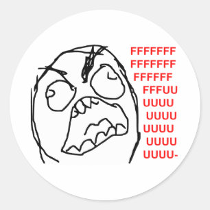 Sticker Rond Rage Guy Angry Fuu Fuu Rage Face Meme
