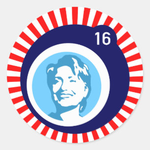 Sticker Rond raies bleues de Hillary ClintonBubble
