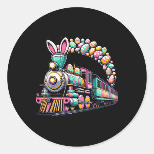 Sticker Rond Railroad Bunny Train Easter Egg Kids Toddler Boys