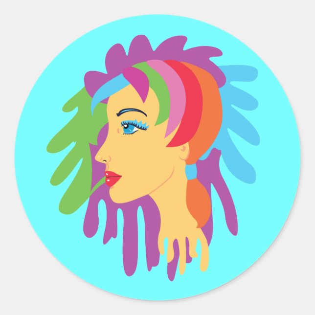 Sticker Rond Rainbow (Devant)